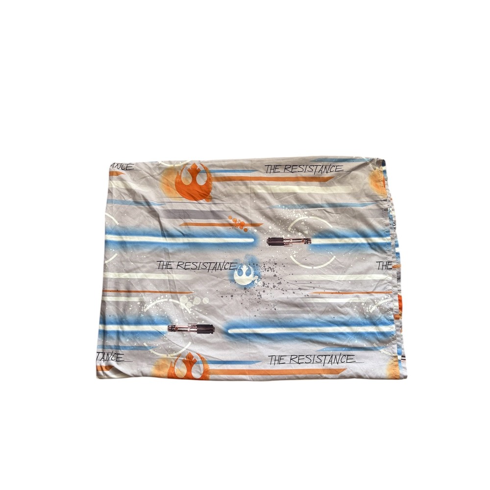 Star Wars Twin‎ Flat Sheet The Resistance Lightsaber Gray Blue Orange